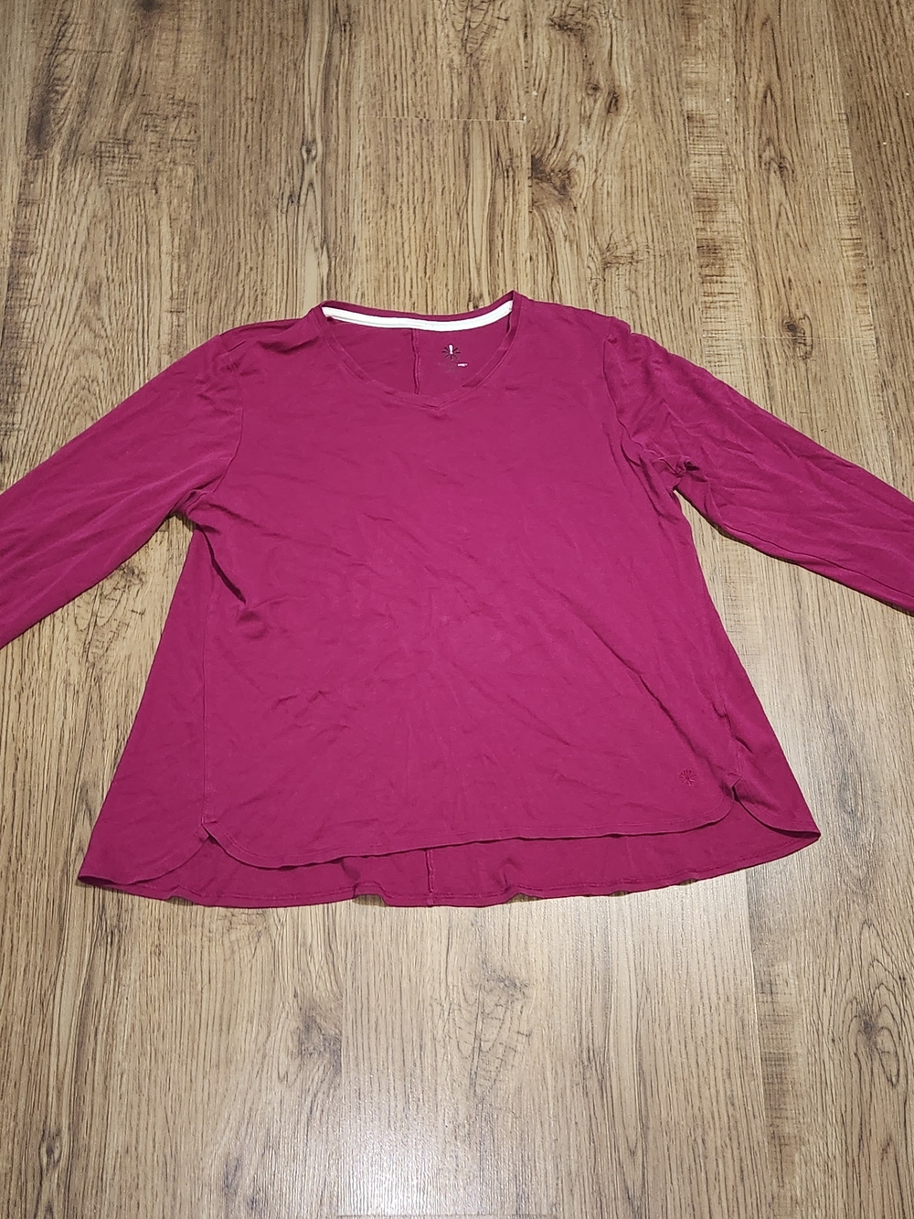 Isabella Oliver Long-Sleeve V-Neck Top in Raspberry Pink